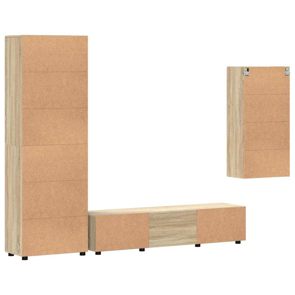 TV-Schrankset mit Regal FLORIN 3 pcs Sonoma-Eiche Holzwerkstoff