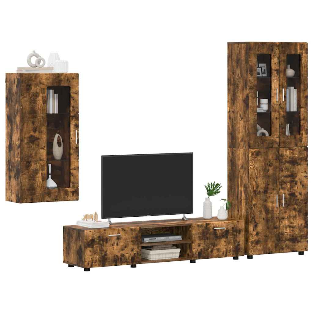 TV-Schrankset FLORIN 3 pcs Geräucherte Eiche Holzwerkstoff