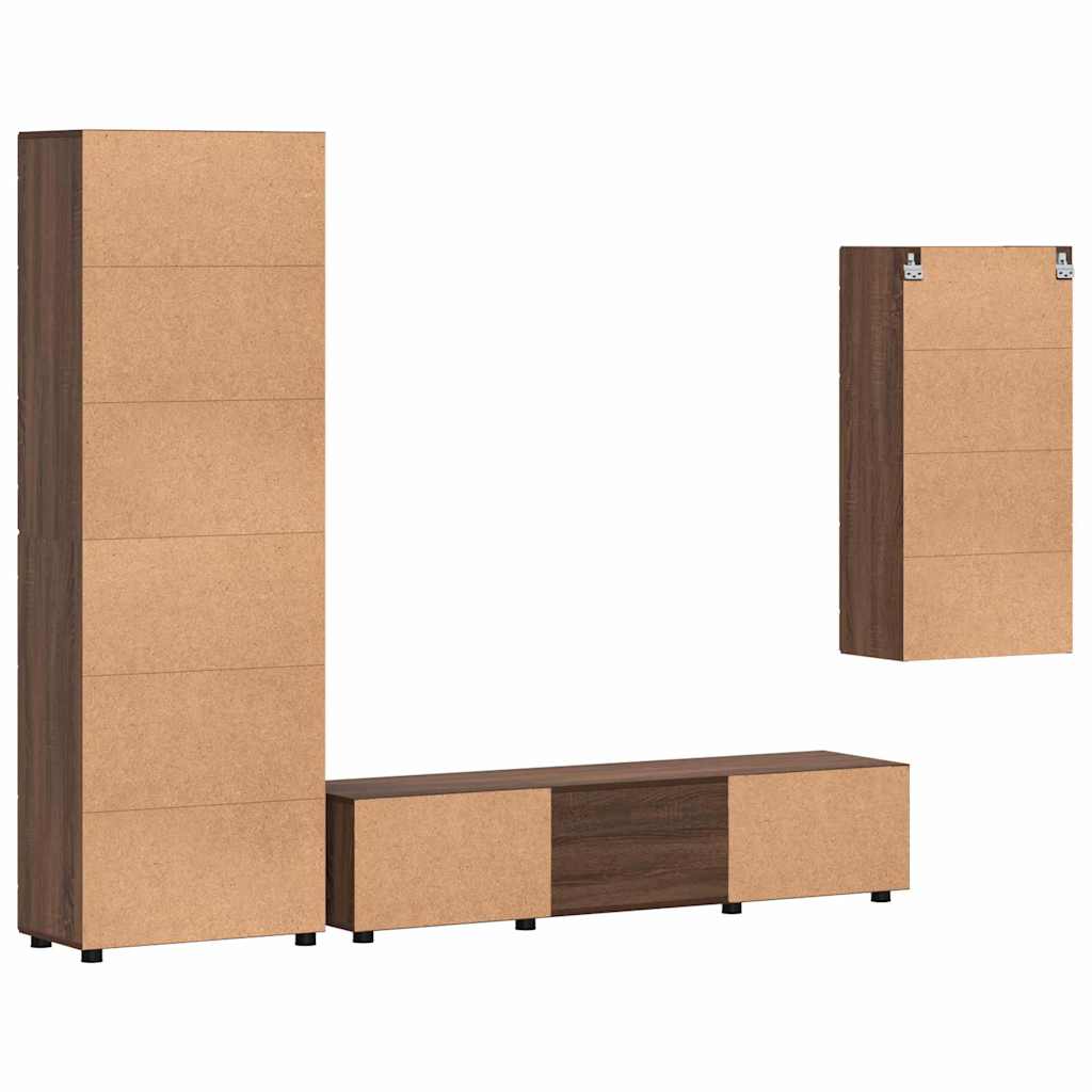TV-Schrankset mit Schubladen FLORIN 3 pcs Altholz Holzwerkstoff