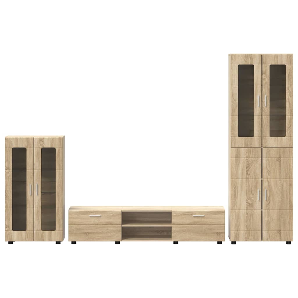 TV-Schrankset mit Regal FLORIN 3 pcs Sonoma-Eiche Holzwerkstoff