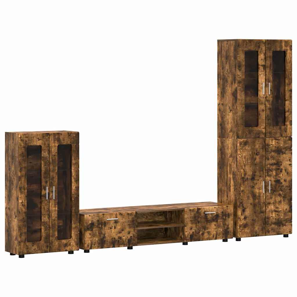TV-Schrankset FLORIN 3 pcs Geräucherte Eiche Holzwerkstoff