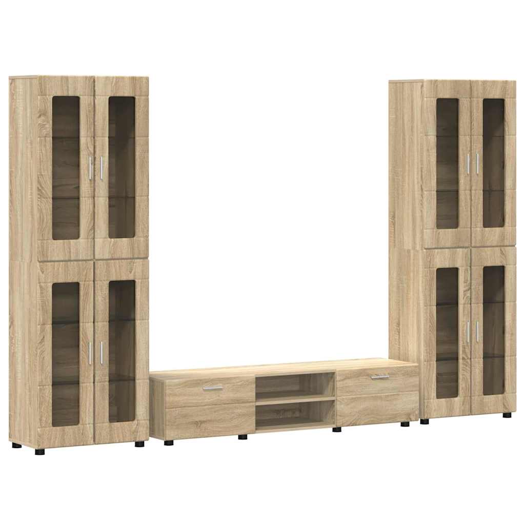 TV-Schrankset mit Regal FLORIN 3 pcs Sonoma-Eiche Holzwerkstoff