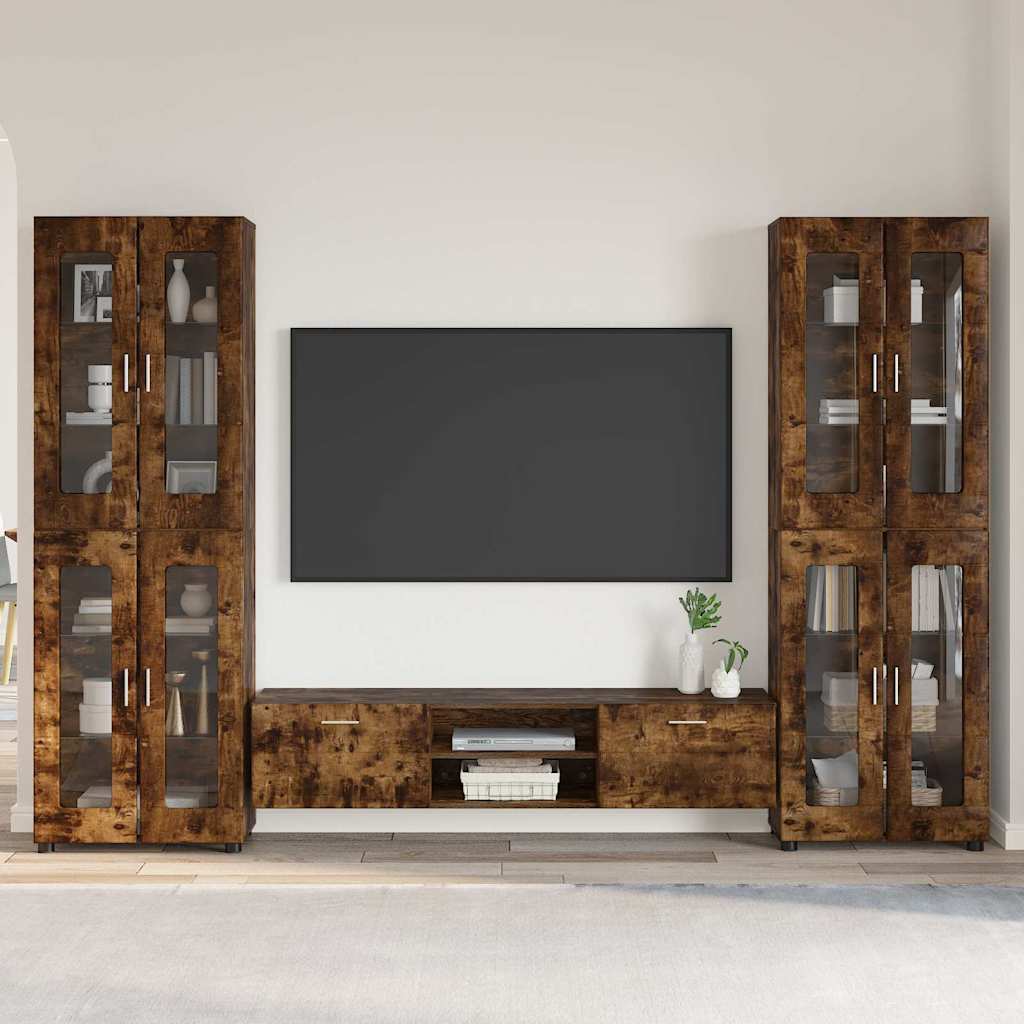 TV-Schrankset FLORIN 3 pcs Geräucherte Eiche Holzwerkstoff
