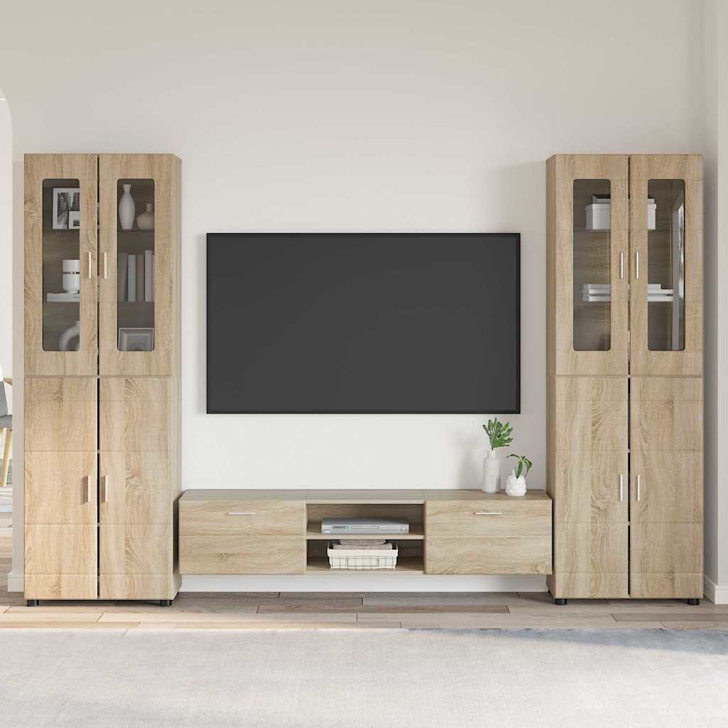 TV-Schrankset mit Regal FLORIN 3 pcs Sonoma-Eiche Holzwerkstoff