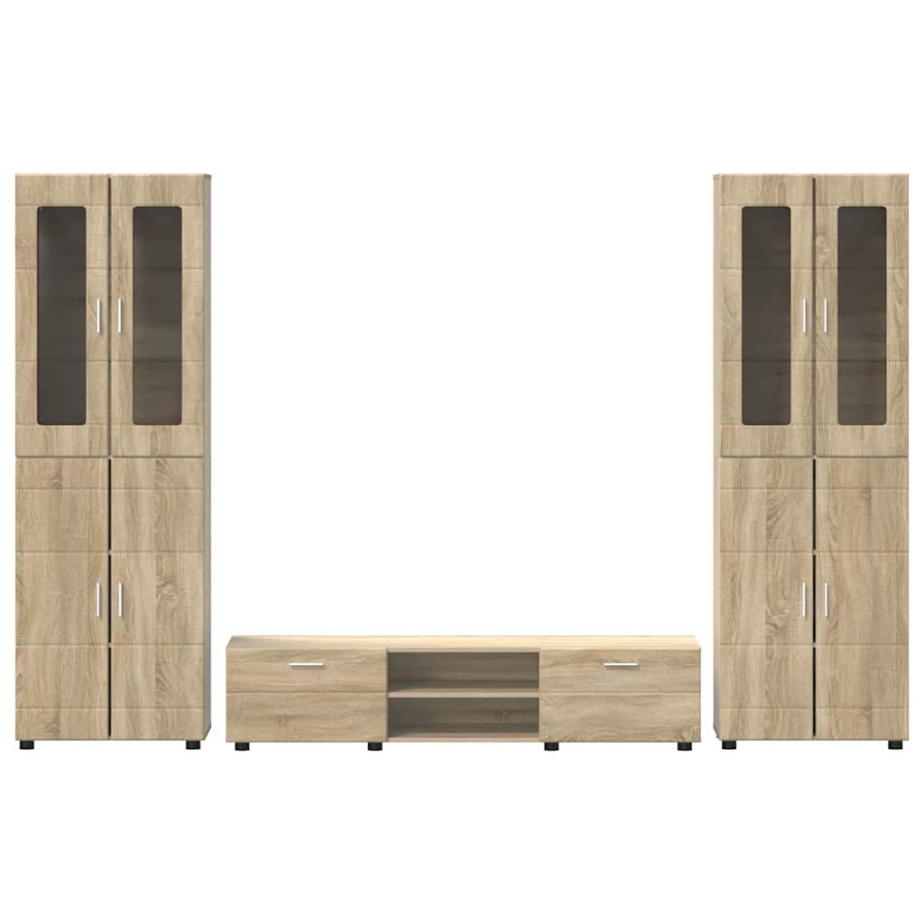 TV-Schrankset mit Regal FLORIN 3 pcs Sonoma-Eiche Holzwerkstoff