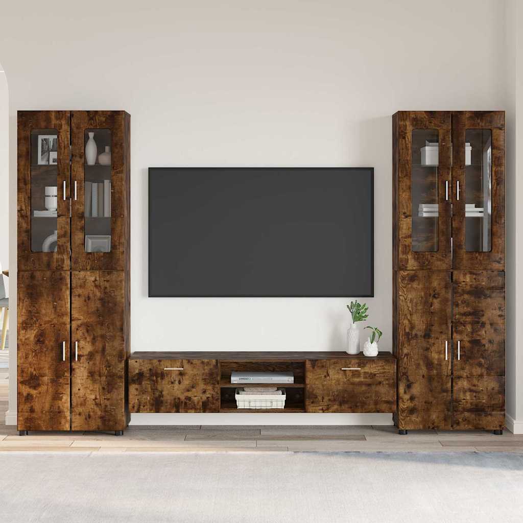 TV-Schrankset FLORIN 3 pcs Geräucherte Eiche Holzwerkstoff