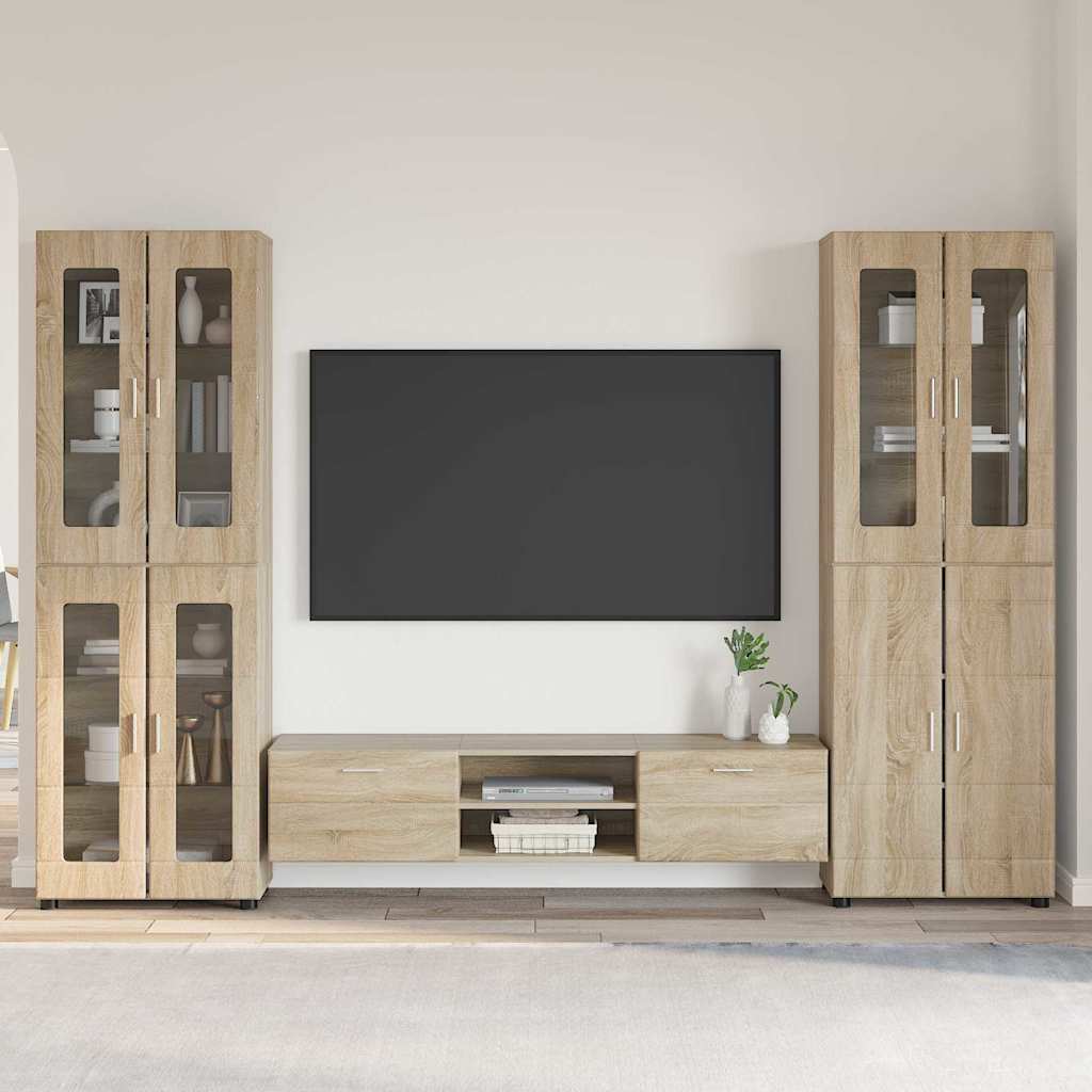 TV-Schrankset mit Regal FLORIN 3 pcs Sonoma-Eiche Holzwerkstoff