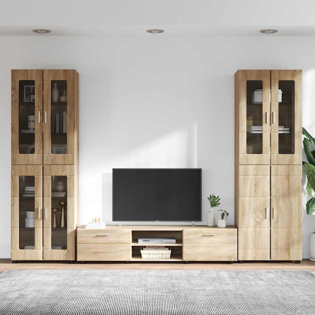 TV-Schrankset mit Regal FLORIN 3 pcs Sonoma-Eiche Holzwerkstoff