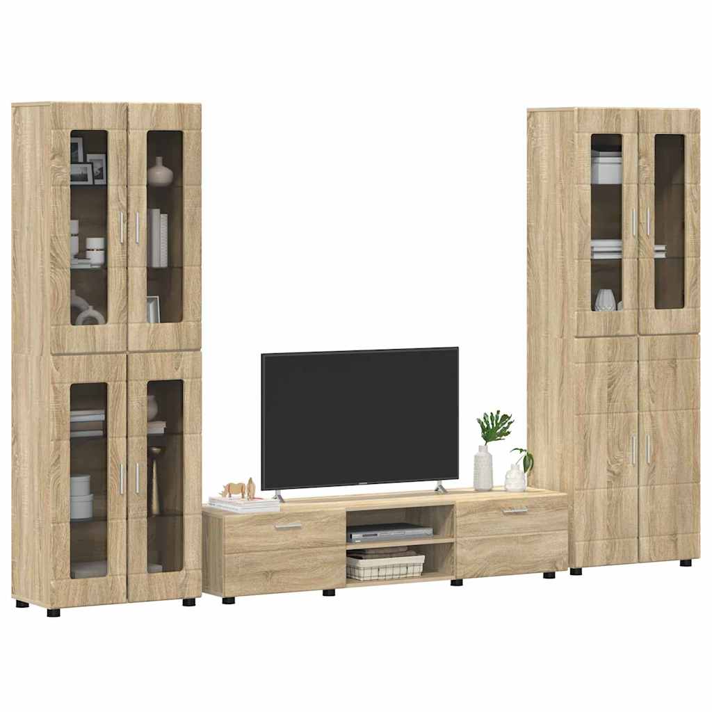 TV-Schrankset mit Regal FLORIN 3 pcs Sonoma-Eiche Holzwerkstoff