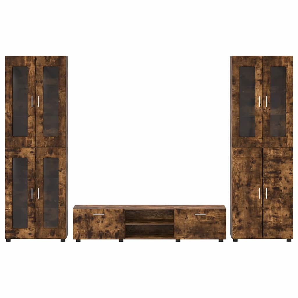 TV-Schrankset FLORIN 3 pcs Geräucherte Eiche Holzwerkstoff