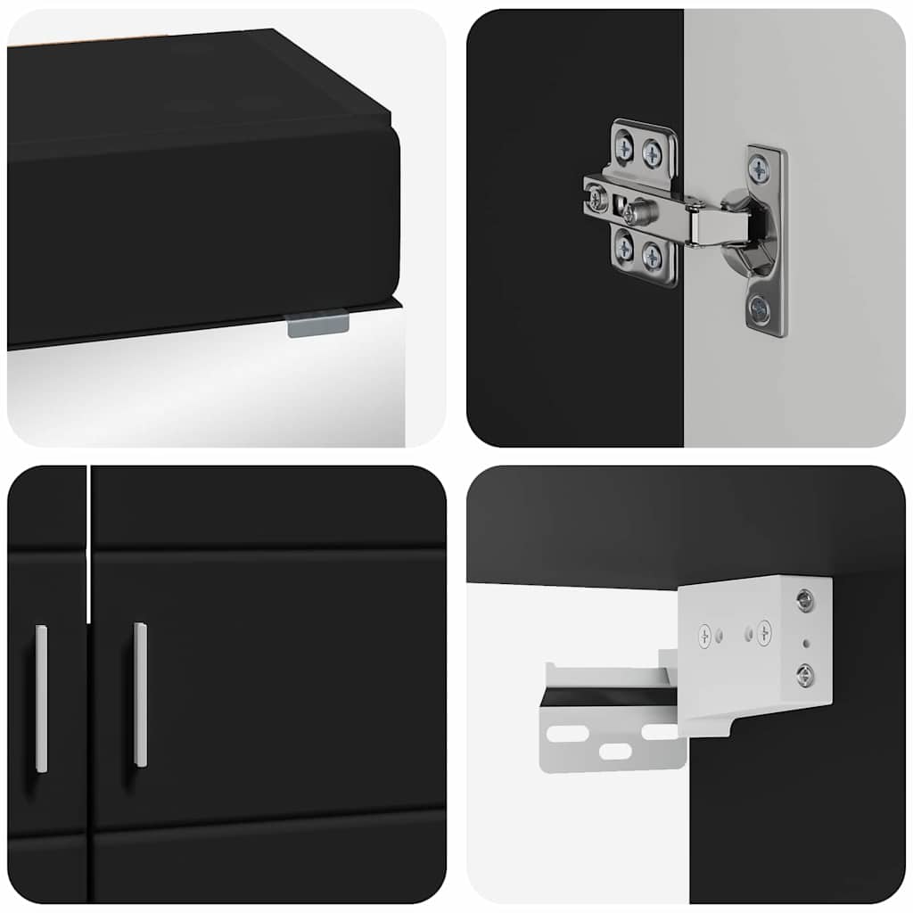 Badezimmermöbel-Set TULUM 2 pcs Schwarz 60 x 34 x 63 cm
