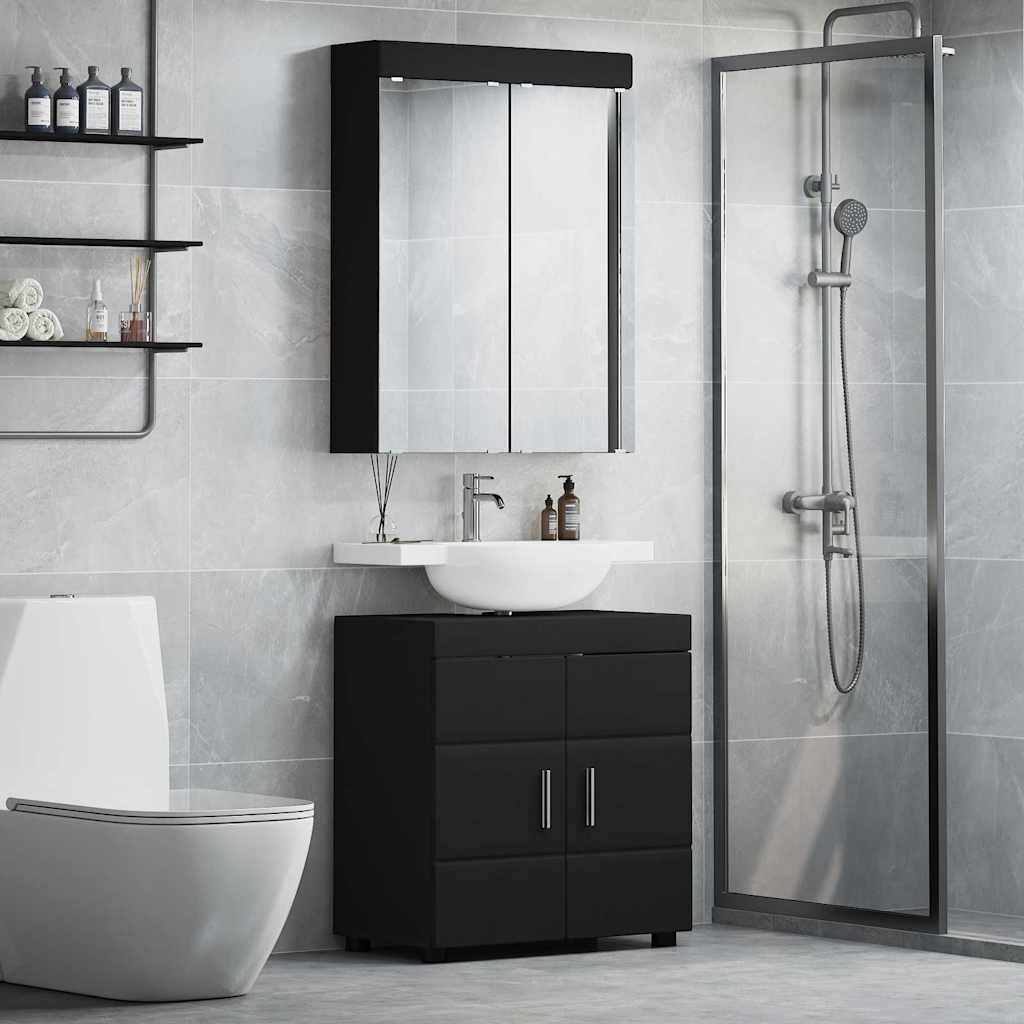 Badezimmermöbel-Set TULUM 2 pcs Schwarz 60 x 34 x 63 cm