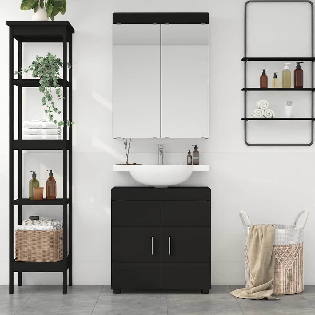 Badezimmermöbel-Set TULUM 2 pcs Schwarz 60 x 34 x 63 cm