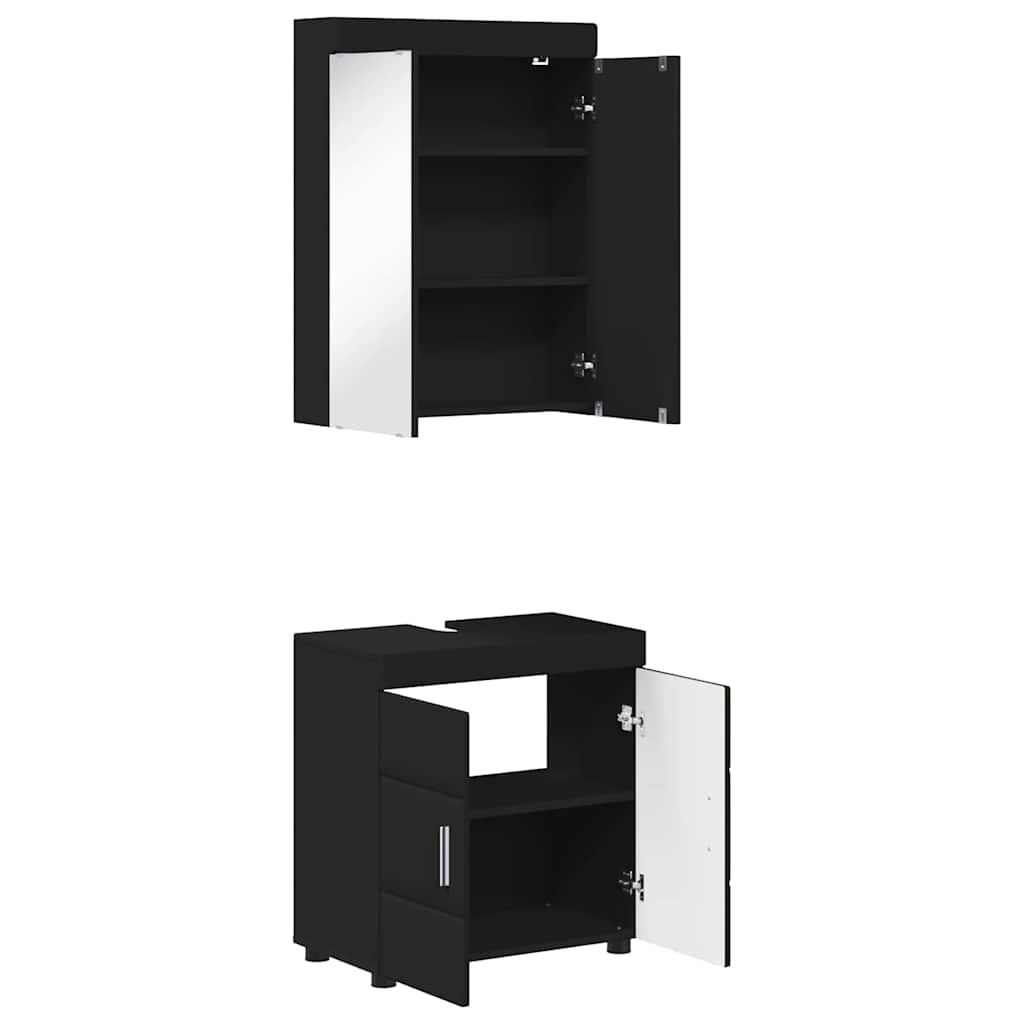 Badezimmermöbel-Set TULUM 2 pcs Schwarz 60 x 34 x 63 cm