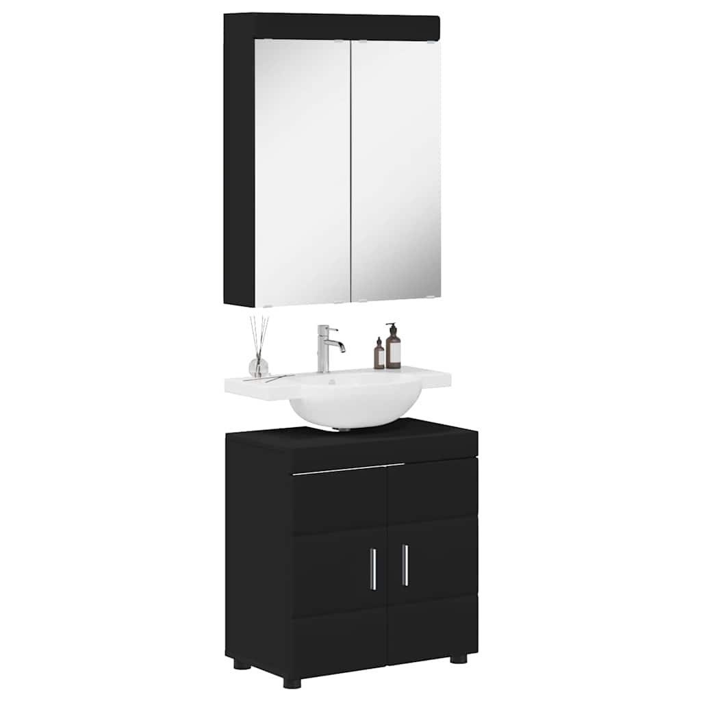 Badezimmermöbel-Set TULUM 2 pcs Schwarz 60 x 34 x 63 cm