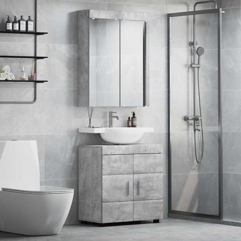 Badezimmermöbel-Set TULUM 2 pcs Beton Grau 60 x 34 x 63 cm
