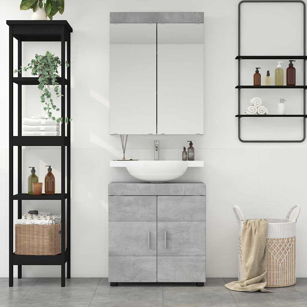 Badezimmermöbel-Set TULUM 2 pcs Beton Grau 60 x 34 x 63 cm
