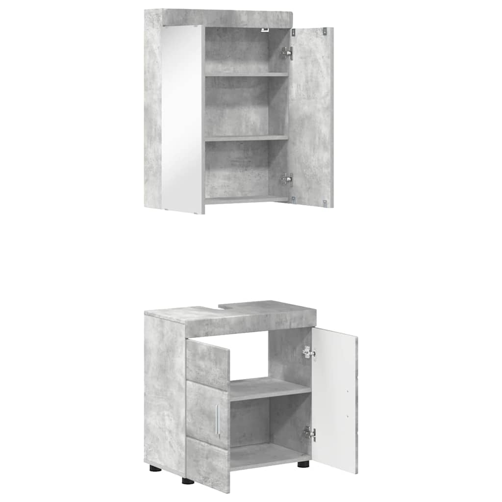 Badezimmermöbel-Set TULUM 2 pcs Beton Grau 60 x 34 x 63 cm