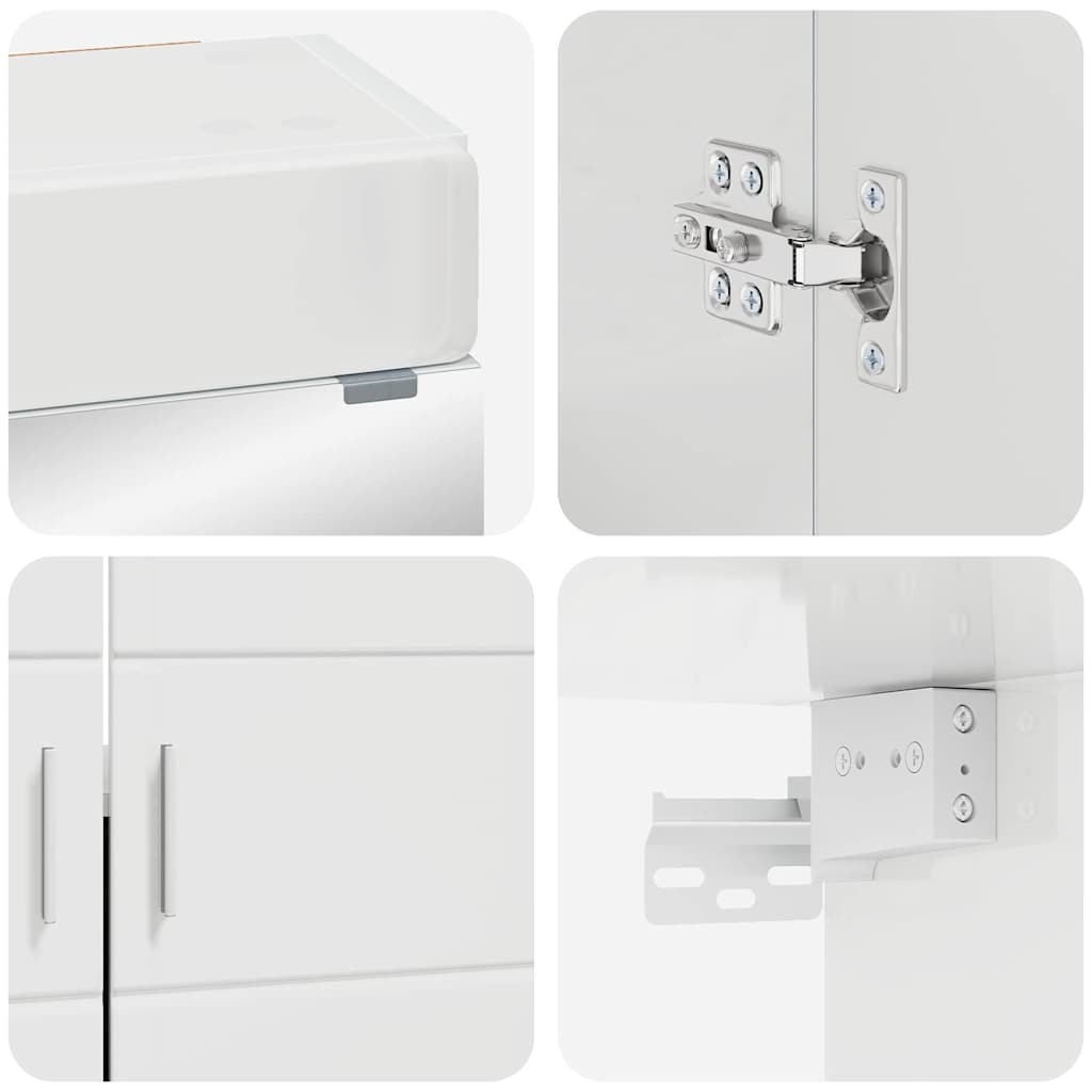 Badezimmermöbel-Set TULUM 2 pcs Hochglanz Weiß 60 x 34 x 63 cm