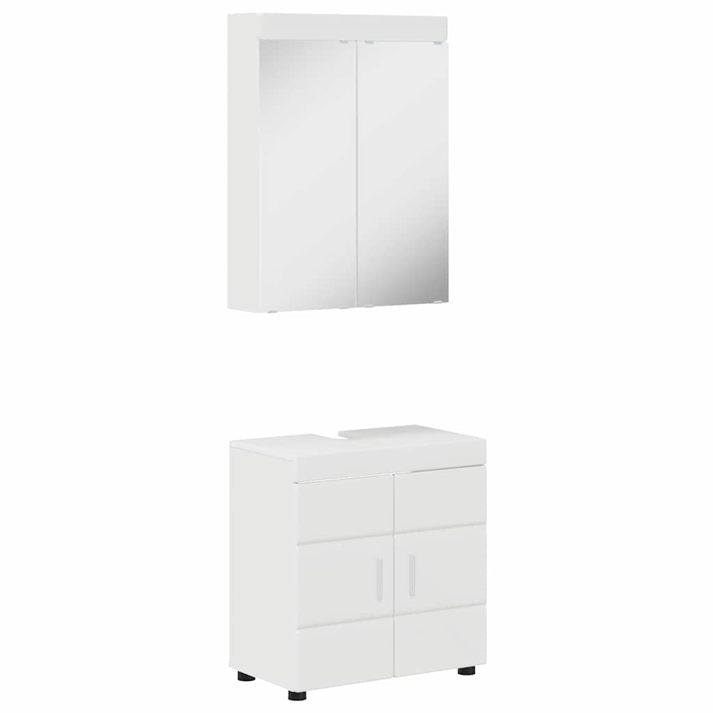 Badezimmermöbel-Set TULUM 2 pcs Hochglanz Weiß 60 x 34 x 63 cm