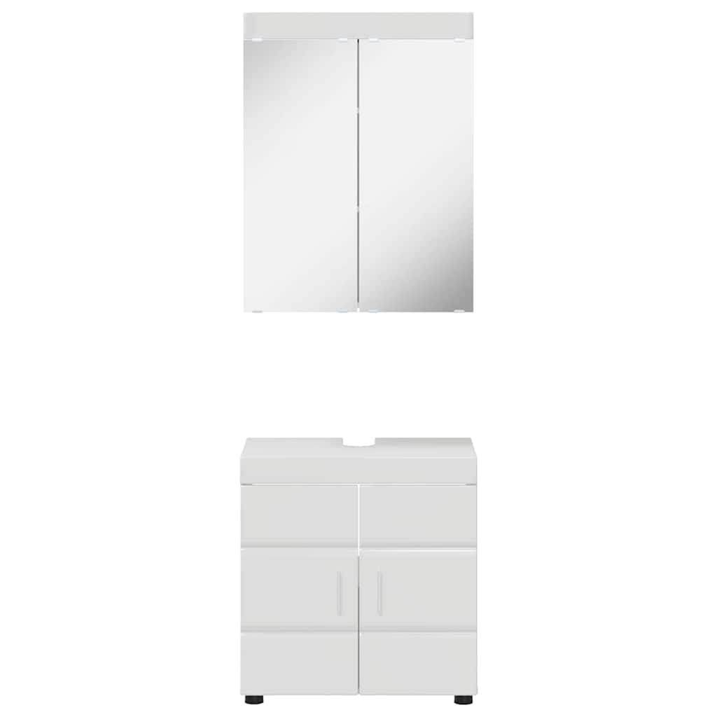 Badezimmermöbel-Set TULUM 2 pcs Hochglanz Weiß 60 x 34 x 63 cm