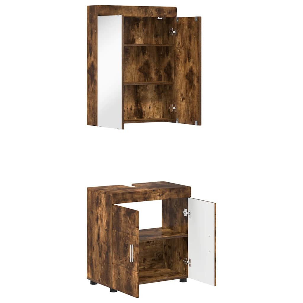 Badezimmermöbel-Set TULUM 2 pcs Geräucherte Eiche