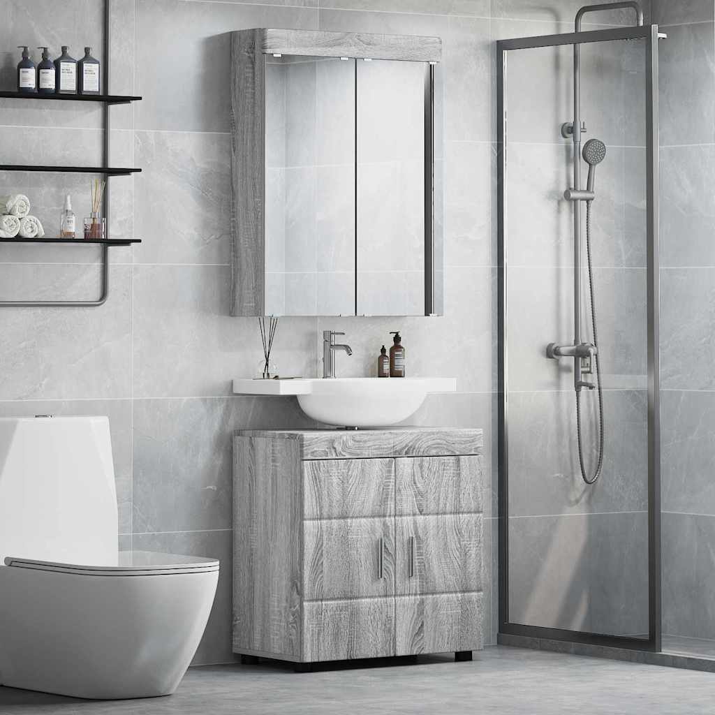 Badezimmermöbel-Set TULUM 2 pcs Graues Sonoma 60 x 34 x 63 cm
