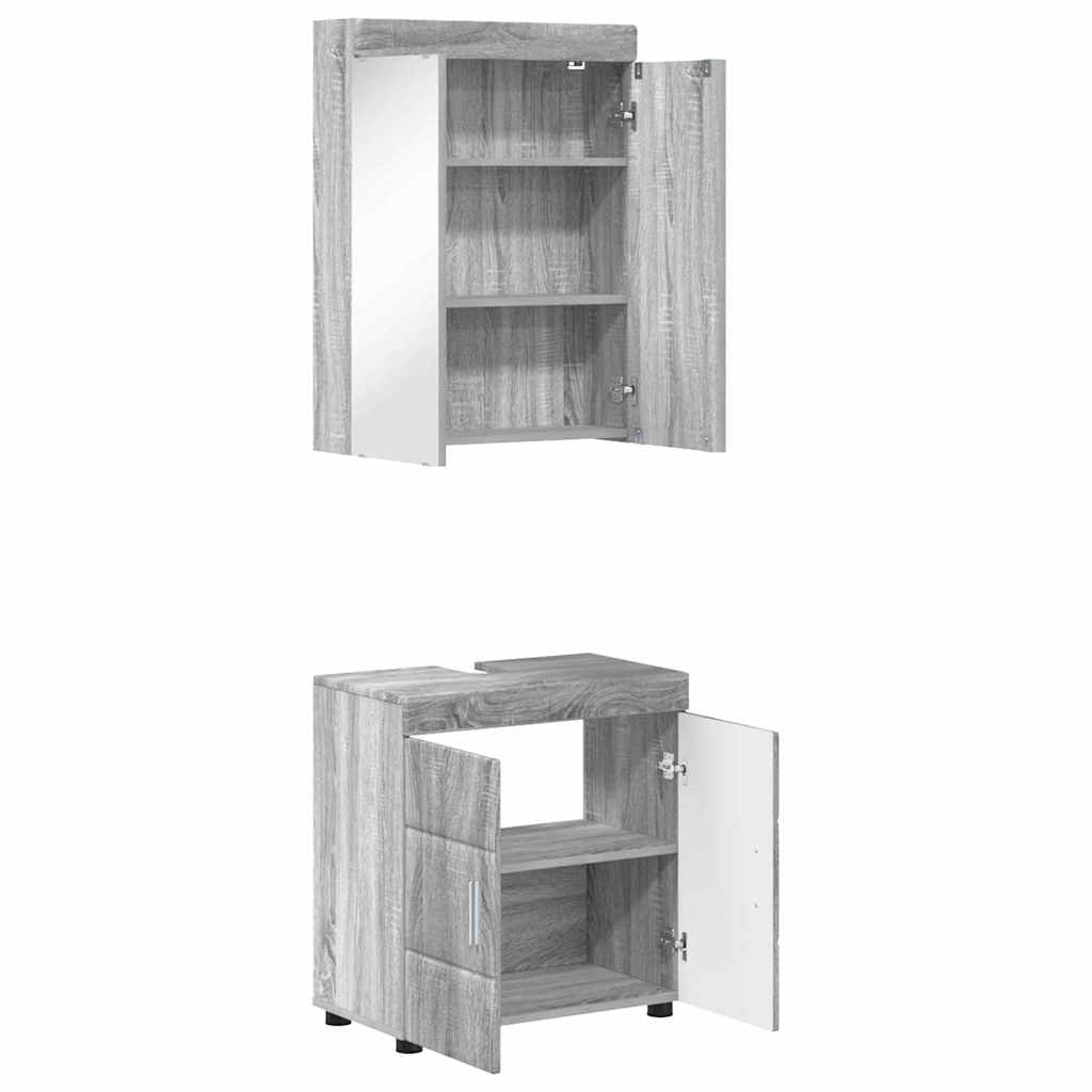 Badezimmermöbel-Set TULUM 2 pcs Graues Sonoma 60 x 34 x 63 cm