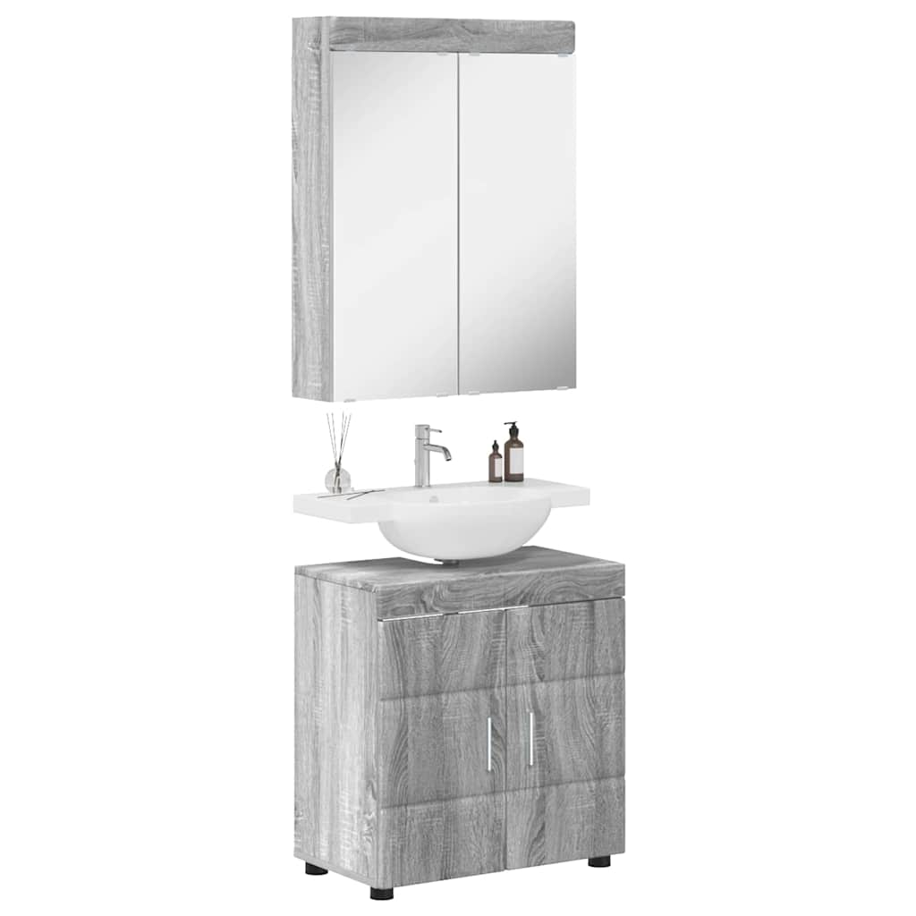 Badezimmermöbel-Set TULUM 2 pcs Graues Sonoma 60 x 34 x 63 cm