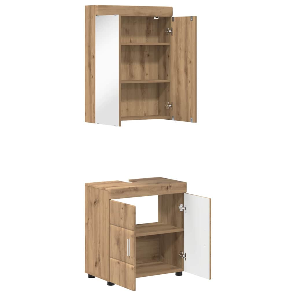 Badezimmermöbel-Set TULUM 2 pcs Artisan-Eiche 60 x 34 x 63 cm