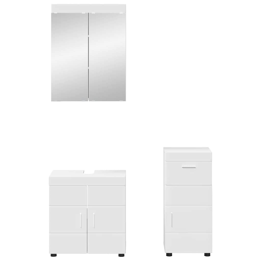 Badezimmermöbel-Set TULUM 3 pcs Weiß 60 x 34 x 63 cm