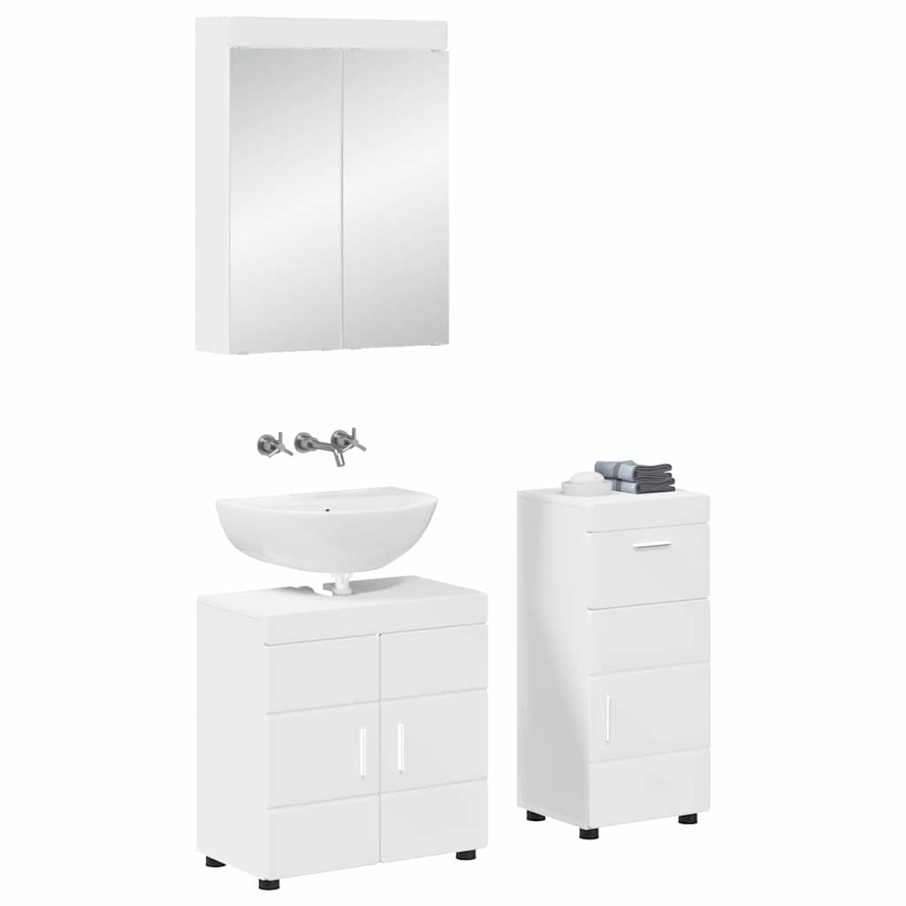 Badezimmermöbel-Set TULUM 3 pcs Weiß 60 x 34 x 63 cm