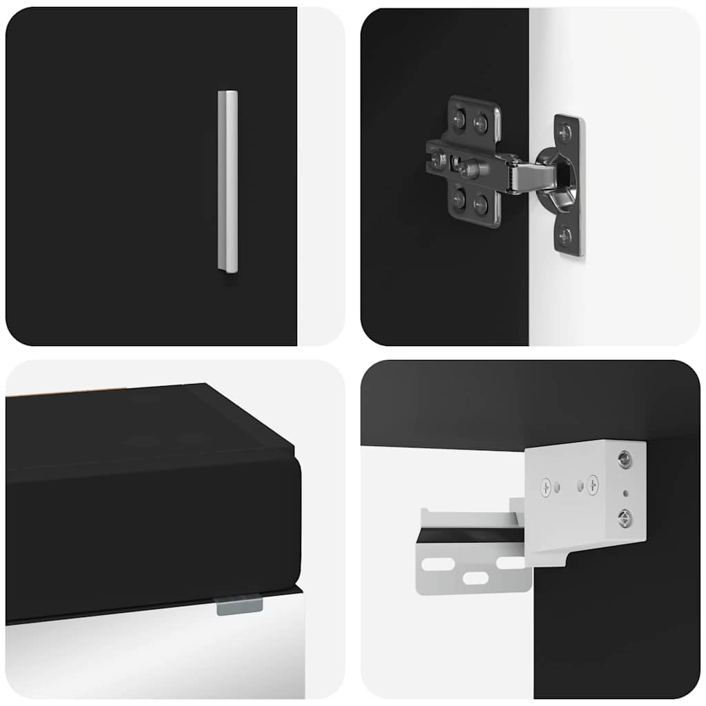 Badezimmermöbel-Set TULUM 3 pcs Schwarz 60 x 34 x 63 cm