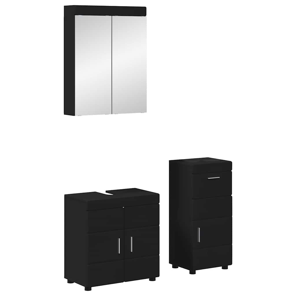 Badezimmermöbel-Set TULUM 3 pcs Schwarz 60 x 34 x 63 cm