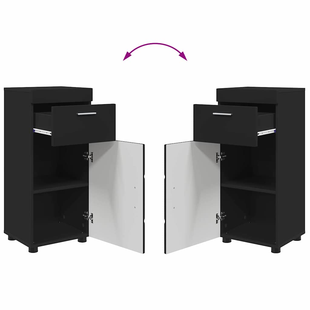 Badezimmermöbel-Set TULUM 3 pcs Schwarz 60 x 34 x 63 cm