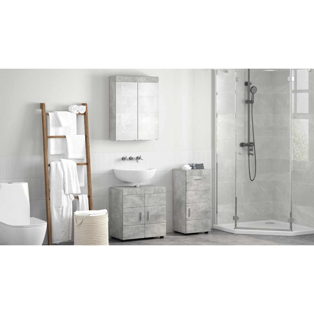 Badezimmermöbel-Set TULUM 3 pcs Beton Grau 60 x 34 x 63 cm