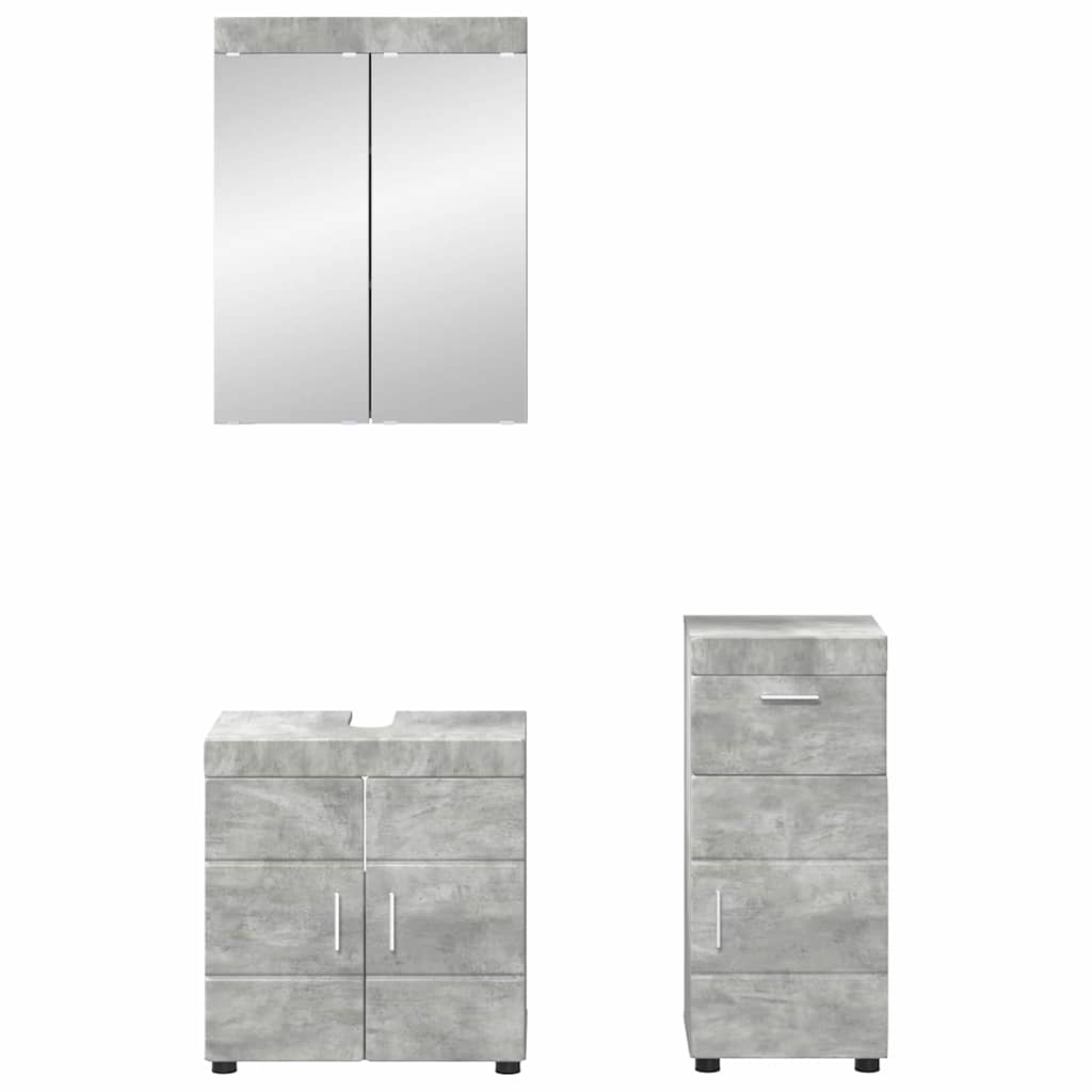Badezimmermöbel-Set TULUM 3 pcs Beton Grau 60 x 34 x 63 cm