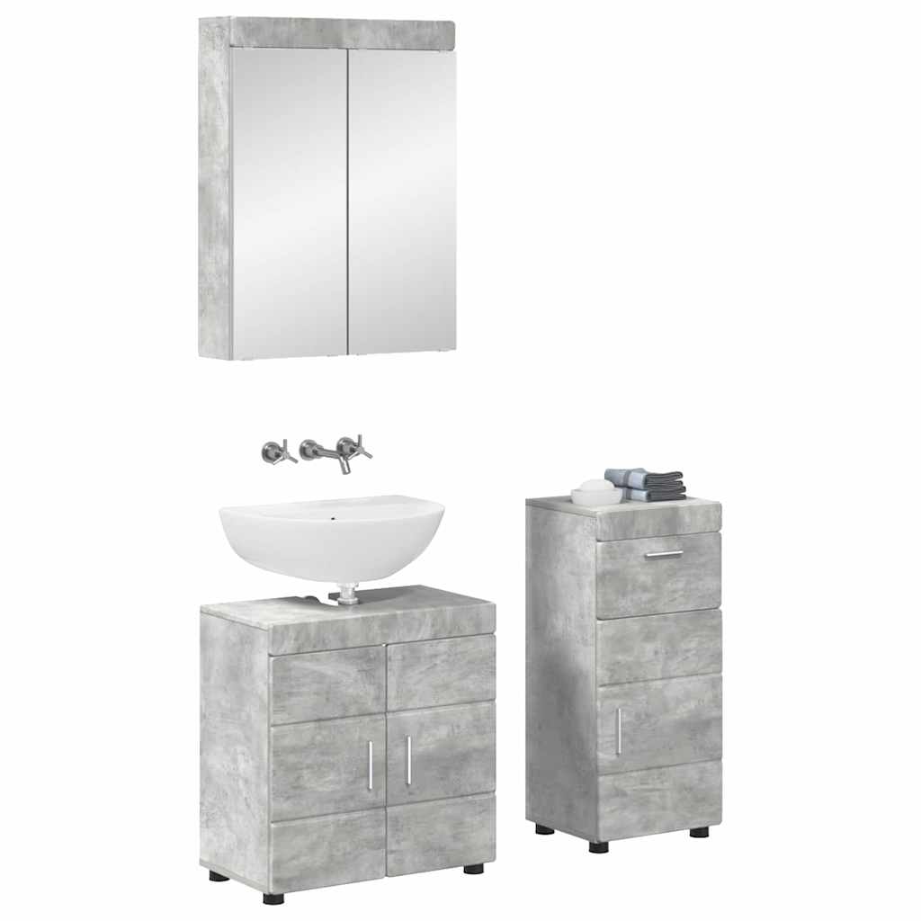 Badezimmermöbel-Set TULUM 3 pcs Beton Grau 60 x 34 x 63 cm