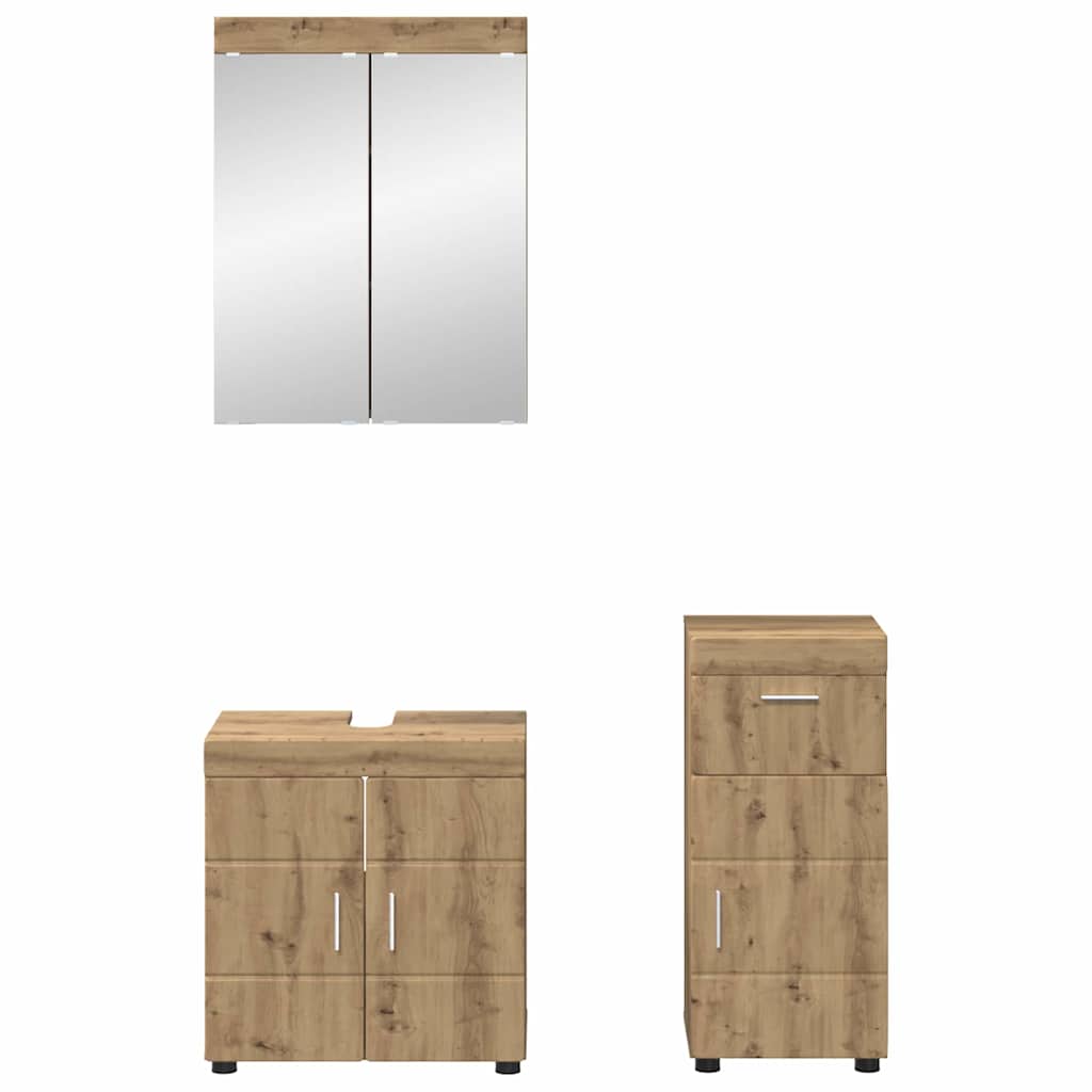 Badezimmermöbel-Set TULUM 3 Stk. Artisan-Eiche 60 x 34 x 63 cm