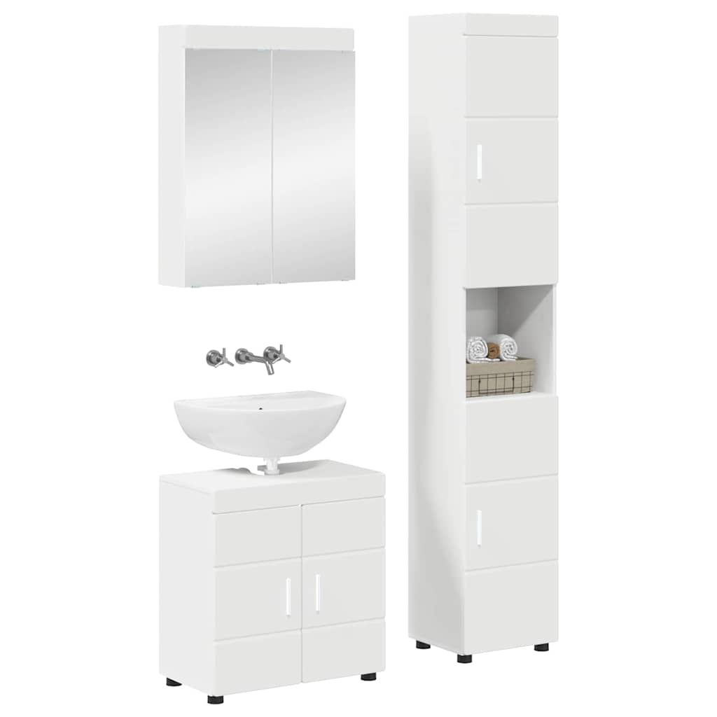 Badezimmermöbel-Set TULUM 3 pcs Weiß 60 x 34 x 63 cm