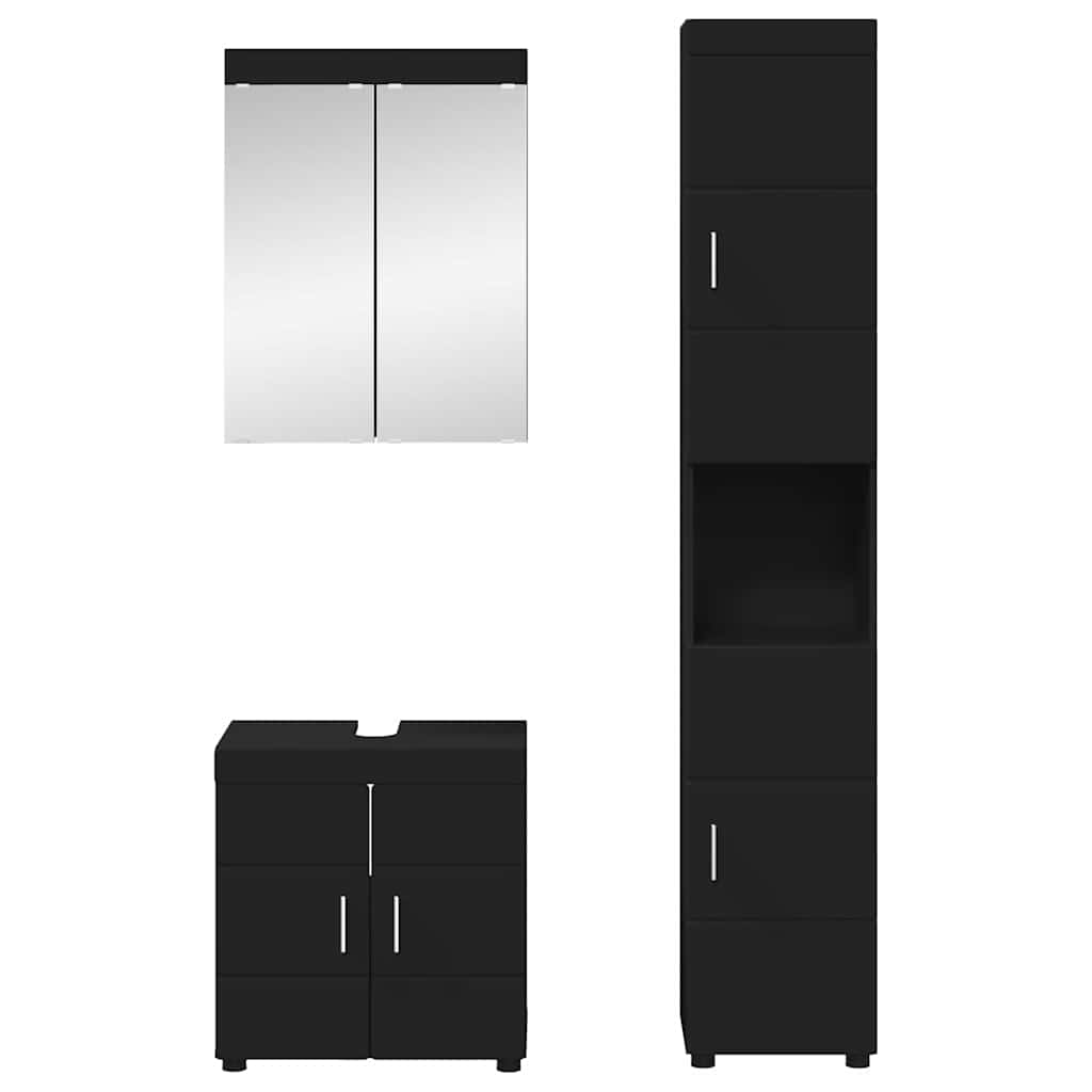 Badezimmermöbel-Set TULUM 3 pcs Schwarz 60 x 34 x 63 cm