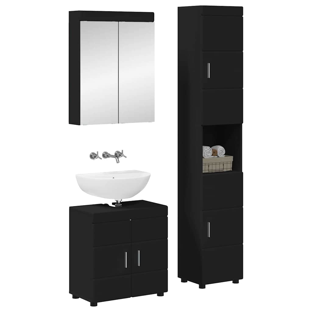 Badezimmermöbel-Set TULUM 3 pcs Schwarz 60 x 34 x 63 cm