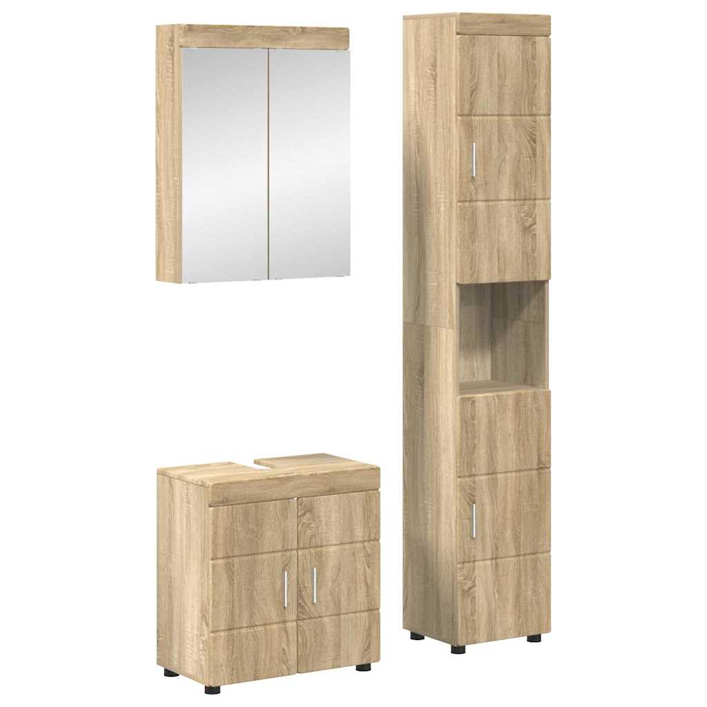 Badezimmermöbel-Set TULUM 3 pcs Sonoma-Eiche 60 x 34 x 63 cm