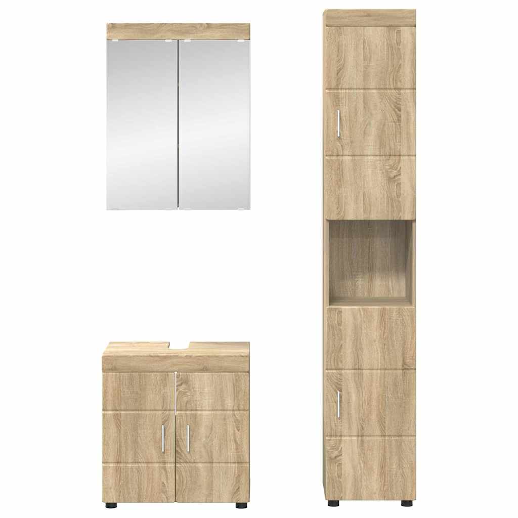 Badezimmermöbel-Set TULUM 3 pcs Sonoma-Eiche 60 x 34 x 63 cm