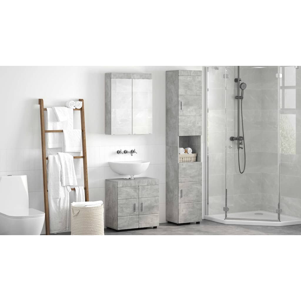 Badezimmermöbel-Set TULUM 3 pcs Beton Grau 60 x 34 x 63 cm