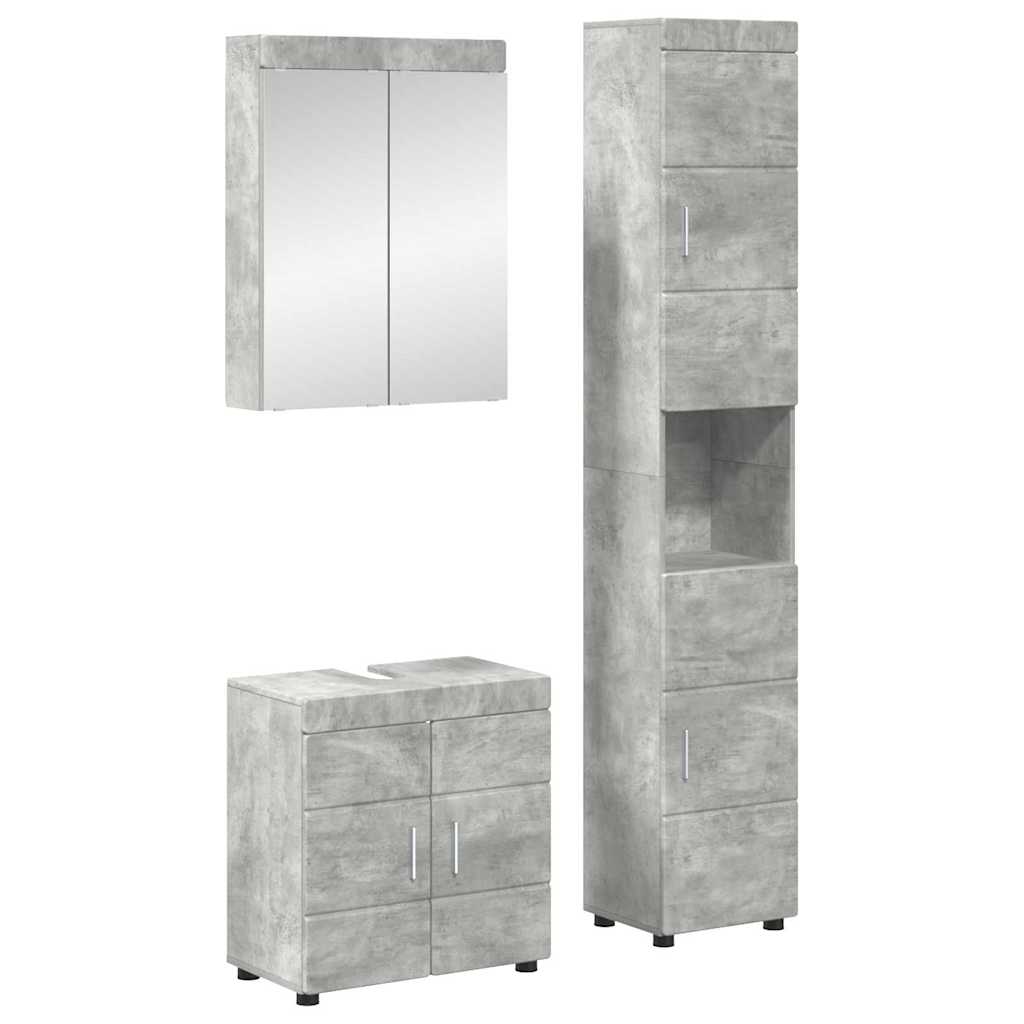 Badezimmermöbel-Set TULUM 3 pcs Beton Grau 60 x 34 x 63 cm