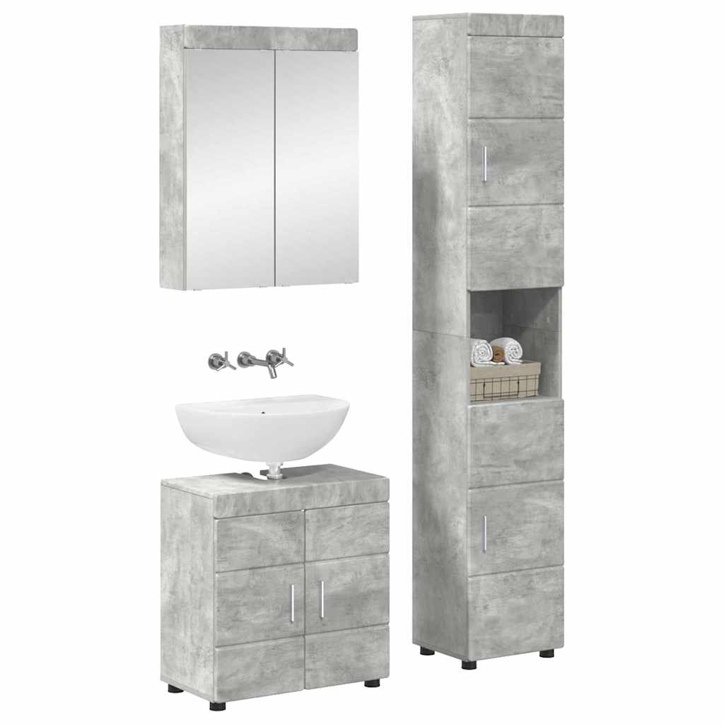Badezimmermöbel-Set TULUM 3 pcs Beton Grau 60 x 34 x 63 cm