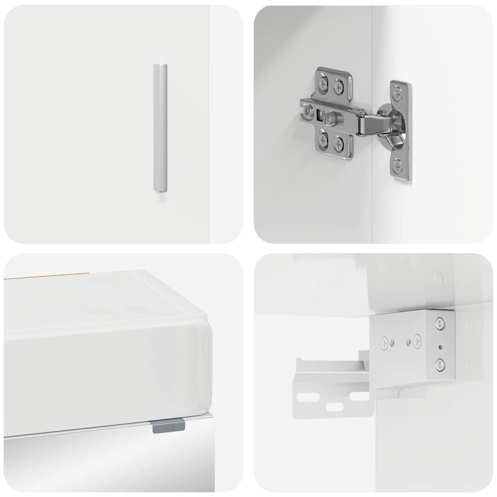 Badezimmermöbel-Set TULUM 3 pcs Hochglanz Weiß 60 x 34 x 63 cm