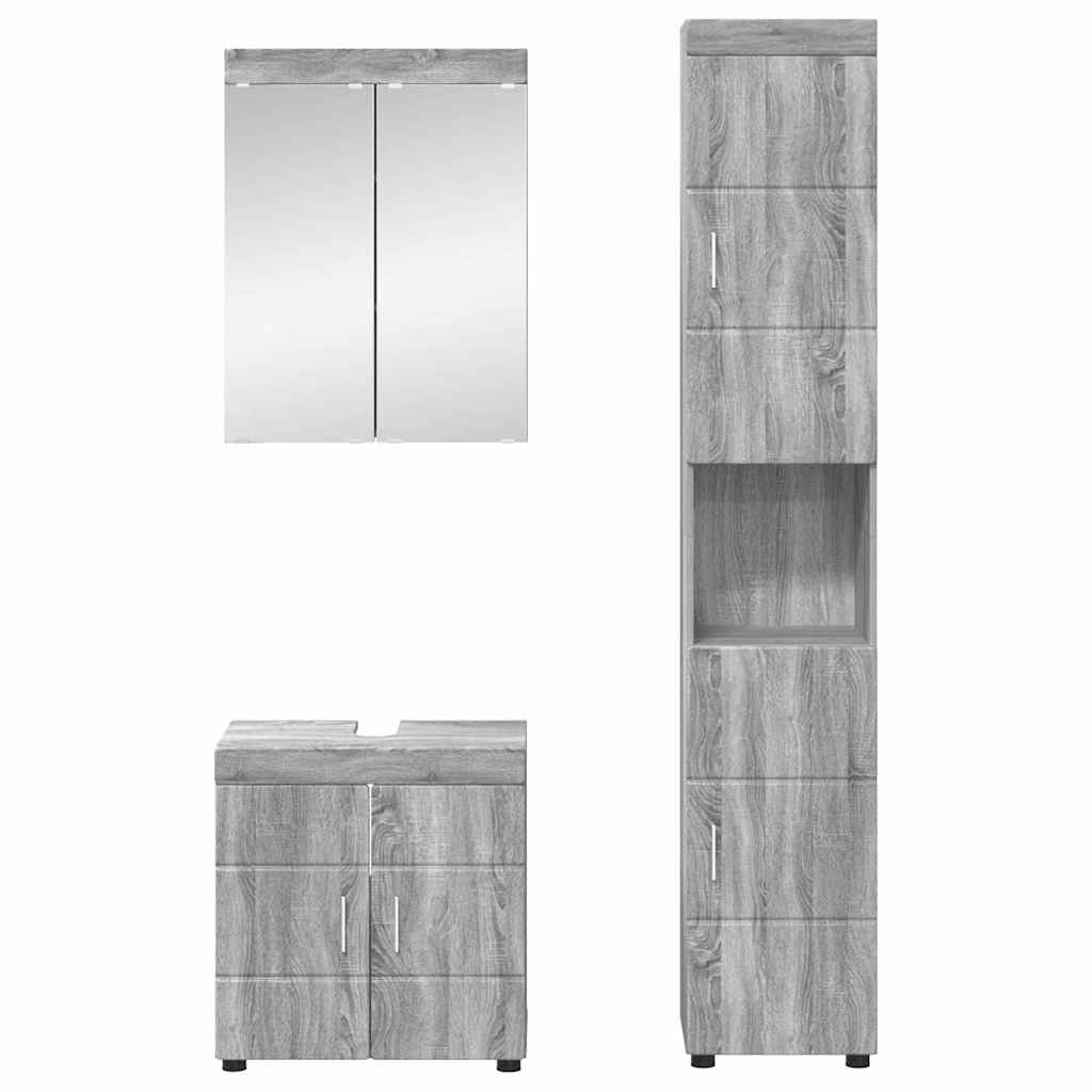 Badezimmermöbel-Set TULUM 3 pcs Graues Sonoma 60 x 34 x 63 cm