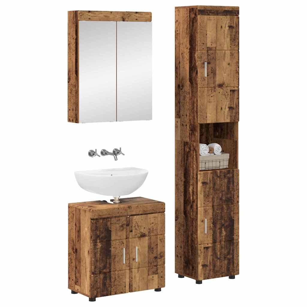 Badezimmermöbel-Set TULUM 3 pcs Altholz 60 x 34 x 63 cm